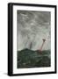 Stormy sea. Red stick. Oil on paper (1892) 31 x 19.2 cm.-August Strindberg-Framed Giclee Print