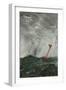 Stormy sea. Red stick. Oil on paper (1892) 31 x 19.2 cm.-August Strindberg-Framed Giclee Print