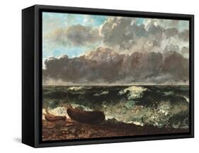 Stormy Sea, (The Wave)-Gustave Courbet-Framed Stretched Canvas