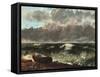 Stormy Sea (The Wave)-Gustave Courbet-Framed Stretched Canvas