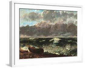 Stormy Sea (The Wave)-Gustave Courbet-Framed Giclee Print