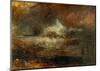 Stormy Sea with Blazing Wreck-J M W Turner-Mounted Giclee Print