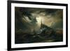 Stormy Sea with Lighthouse-Karl Blechen-Framed Giclee Print