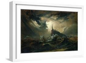 Stormy Sea with Lighthouse-Karl Blechen-Framed Giclee Print