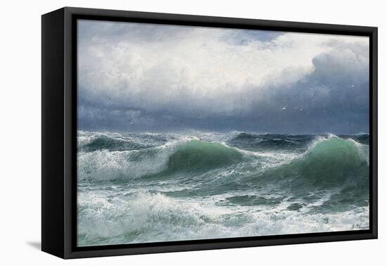 Stormy Sea with Translucent Breakers, 1894-David James-Framed Stretched Canvas