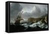 Stormy Sea-Ludolf Backhuysen-Framed Stretched Canvas