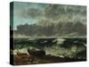 Stormy Sea-Gustave Courbet-Stretched Canvas