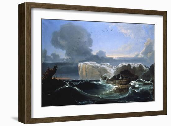 Stormy Seas by the Cliffs, 1845-Peder Balke-Framed Giclee Print