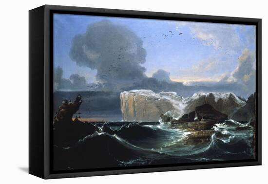 Stormy Seas by the Cliffs, 1845-Peder Balke-Framed Stretched Canvas