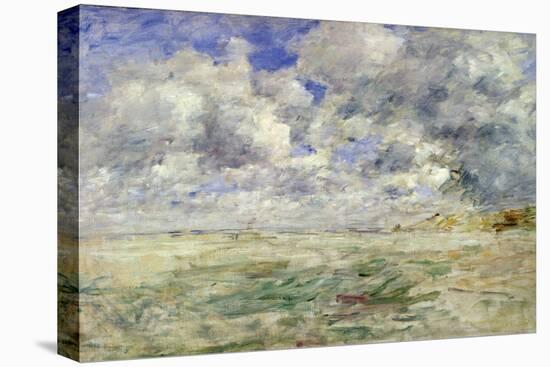 Stormy Sky Above the Beach at Trouville, C.1894-97-Eug?ne Boudin-Stretched Canvas