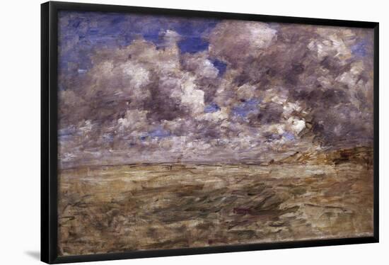 Stormy Sky above the Beach at Trouville - ca.1894/97 - 55x91 cm - oil on canvas-EUGENE-LOUIS BOUDIN-Framed Poster