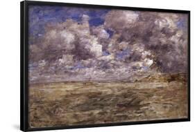 Stormy Sky above the Beach at Trouville - ca.1894/97 - 55x91 cm - oil on canvas-EUGENE-LOUIS BOUDIN-Framed Poster