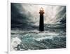 Stormy Sky Over Flooded Lighthouse-NejroN Photo-Framed Art Print