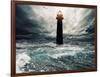 Stormy Sky Over Flooded Lighthouse-NejroN Photo-Framed Art Print