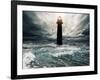 Stormy Sky Over Flooded Lighthouse-NejroN Photo-Framed Art Print