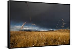 Stormy Sky over Rangelands on the Edge of the Tibetan Plateau in Sichuan Province, China, Asia-Alex Treadway-Framed Stretched Canvas