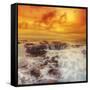 Stormy Sunset at Thor's Well, Oregon Coast-Vincent James-Framed Stretched Canvas