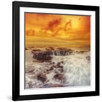 Stormy Sunset at Thor's Well, Oregon Coast-Vincent James-Framed Photographic Print