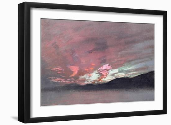 Stormy Sunset from Brantwood, Ruskin's Home in Cumbria-John Ruskin-Framed Giclee Print