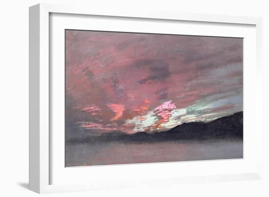 Stormy Sunset from Brantwood, Ruskin's Home in Cumbria-John Ruskin-Framed Giclee Print