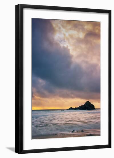 Stormy Sunset Skies at Big Sur, Pfieffer Beach, California Coast-Vincent James-Framed Photographic Print