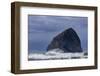 Stormy surf at Haystack Rock, Cape Kiwanda in Pacific City, Oregon, USA-Chuck Haney-Framed Photographic Print