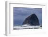 Stormy surf at Haystack Rock, Cape Kiwanda in Pacific City, Oregon, USA-Chuck Haney-Framed Photographic Print