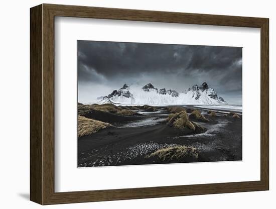 Stormy weather above Vestrahorn, depicted from Stokksens-ClickAlps-Framed Photographic Print