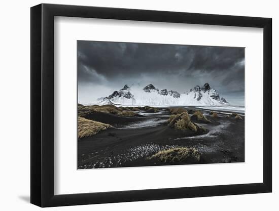 Stormy weather above Vestrahorn, depicted from Stokksens-ClickAlps-Framed Photographic Print