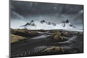 Stormy weather above Vestrahorn, depicted from Stokksens-ClickAlps-Mounted Photographic Print