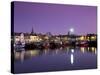 Stornoway Harbour at Dusk, Lewis, Outer Hebrides, Scotland, United Kingdom, Europe-Patrick Dieudonne-Stretched Canvas