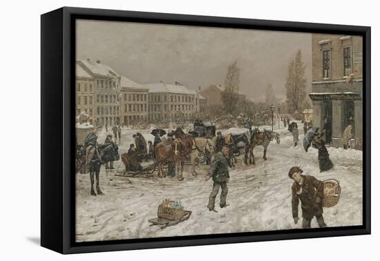 Stortingsplass, 1881-Fritz Thaulow-Framed Stretched Canvas