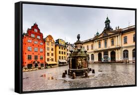 Stortorget in Old City (Gamla Stan), the Oldest Square in Stockholm, Sweden-anshar-Framed Stretched Canvas