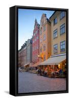 Stortorget Square Cafes at Dusk, Gamla Stan, Stockholm, Sweden, Scandinavia, Europe-Frank Fell-Framed Stretched Canvas