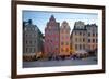 Stortorget Square Cafes at Dusk, Gamla Stan, Stockholm, Sweden, Scandinavia, Europe-Frank Fell-Framed Photographic Print