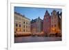 Stortorget Square Cafes at Dusk, Gamla Stan, Stockholm, Sweden, Scandinavia, Europe-Frank Fell-Framed Photographic Print