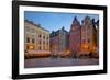 Stortorget Square Cafes at Dusk, Gamla Stan, Stockholm, Sweden, Scandinavia, Europe-Frank Fell-Framed Photographic Print