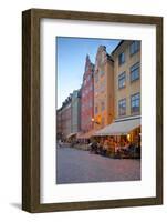 Stortorget Square Cafes at Dusk, Gamla Stan, Stockholm, Sweden, Scandinavia, Europe-Frank Fell-Framed Photographic Print