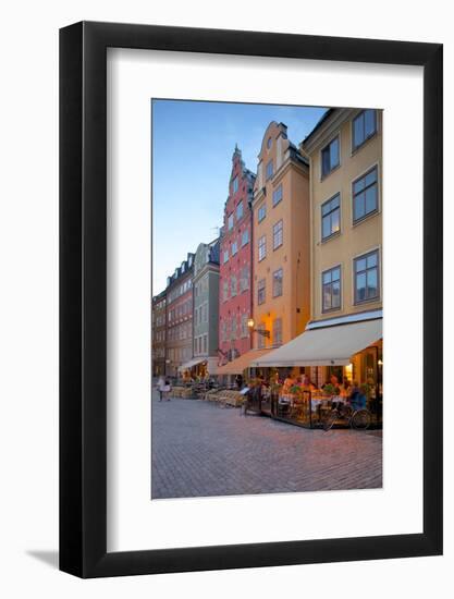 Stortorget Square Cafes at Dusk, Gamla Stan, Stockholm, Sweden, Scandinavia, Europe-Frank Fell-Framed Photographic Print