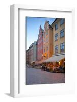 Stortorget Square Cafes at Dusk, Gamla Stan, Stockholm, Sweden, Scandinavia, Europe-Frank Fell-Framed Photographic Print