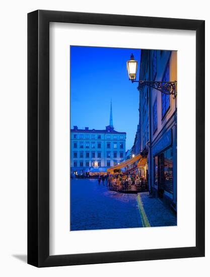 Stortorget Square Cafes at Dusk, Gamla Stan, Stockholm, Sweden, Scandinavia, Europe-Frank Fell-Framed Photographic Print