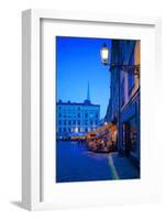 Stortorget Square Cafes at Dusk, Gamla Stan, Stockholm, Sweden, Scandinavia, Europe-Frank Fell-Framed Photographic Print