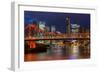 Story Bridge and Brisbane city skyline after dark, Queensland, Australia, Pacific-Andrew Michael-Framed Photographic Print