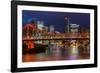 Story Bridge and Brisbane city skyline after dark, Queensland, Australia, Pacific-Andrew Michael-Framed Photographic Print