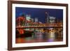 Story Bridge and Brisbane city skyline after dark, Queensland, Australia, Pacific-Andrew Michael-Framed Photographic Print