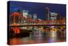 Story Bridge and Brisbane city skyline after dark, Queensland, Australia, Pacific-Andrew Michael-Stretched Canvas