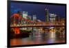 Story Bridge and Brisbane city skyline after dark, Queensland, Australia, Pacific-Andrew Michael-Framed Photographic Print