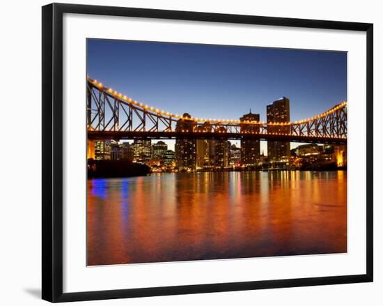 Story Bridge and Brisbane River, Brisbane, Queensland, Australia-David Wall-Framed Photographic Print