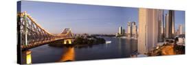 Story Bridge, Kangaroo Point, Brisbane River and City Centre at Dawn, Brisbane, Queensland, Austral-Nick Servian-Stretched Canvas
