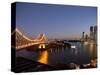 Story Bridge, Kangaroo Point, Brisbane River and City Centre at Night, Brisbane, Queensland, Austra-Nick Servian-Stretched Canvas